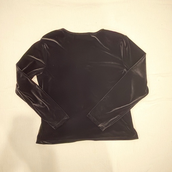 Vintage Elegant Black Velvet Crossover Blouse” Coldwater Creek size Large EUC - Picture 6 of 9